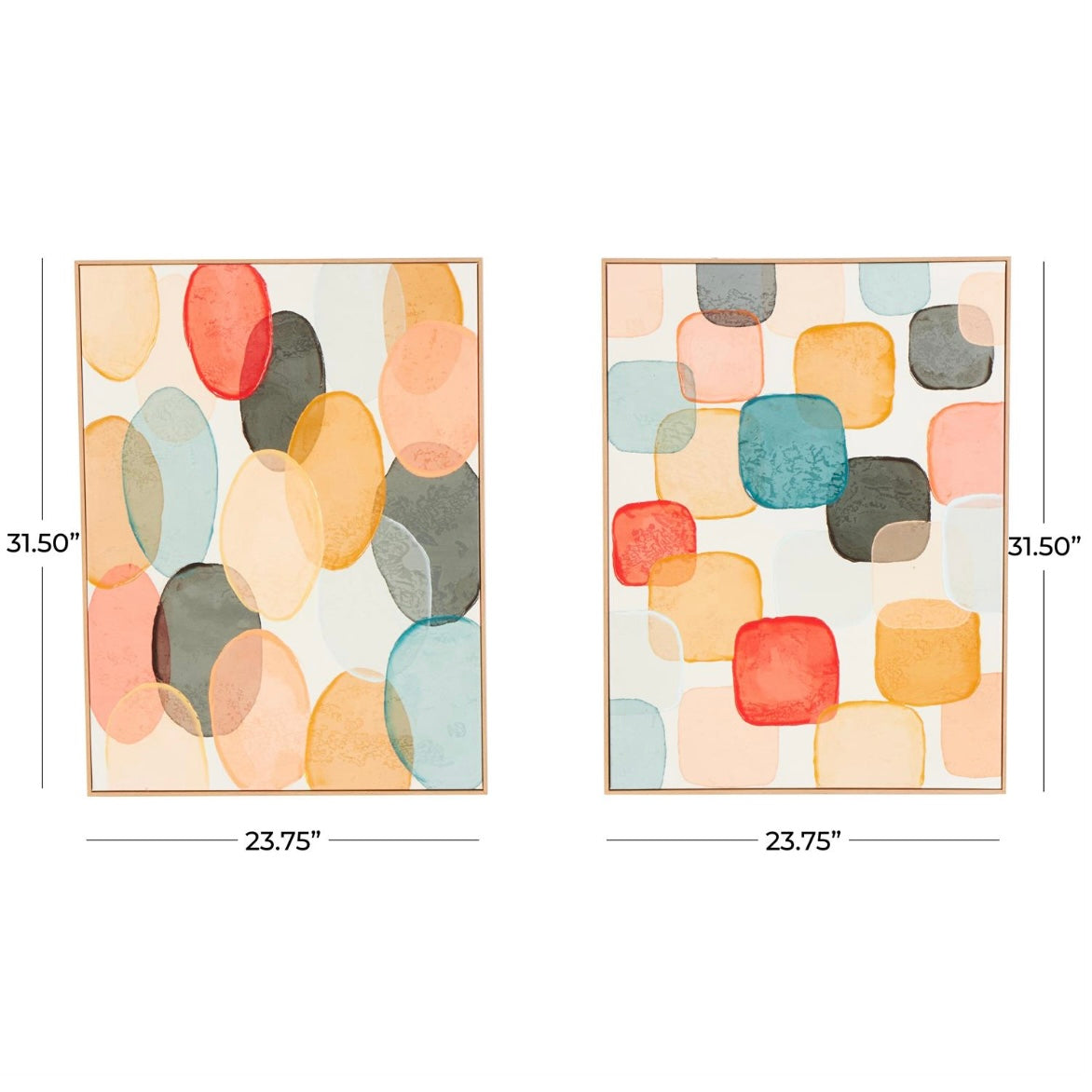 Multicolored Abstract Geometric Shapes Canvas