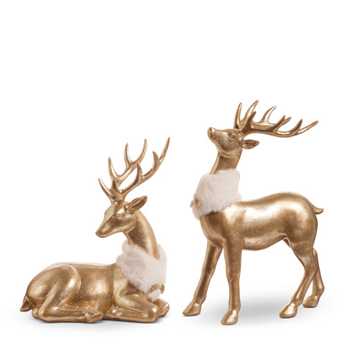 Gold Deer with Fur Collar