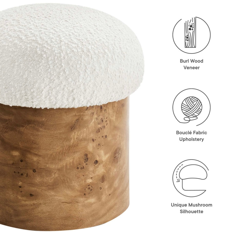 Breeze Boucle Ivory Otttoman