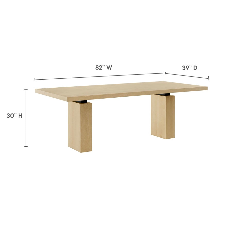 Piston 82” Rectangular Natural Wood Dinning Table