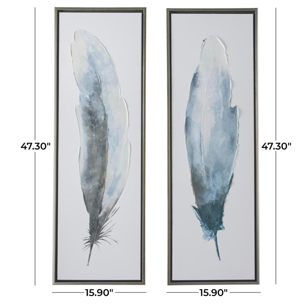 Blue Bird Feathers Canvas