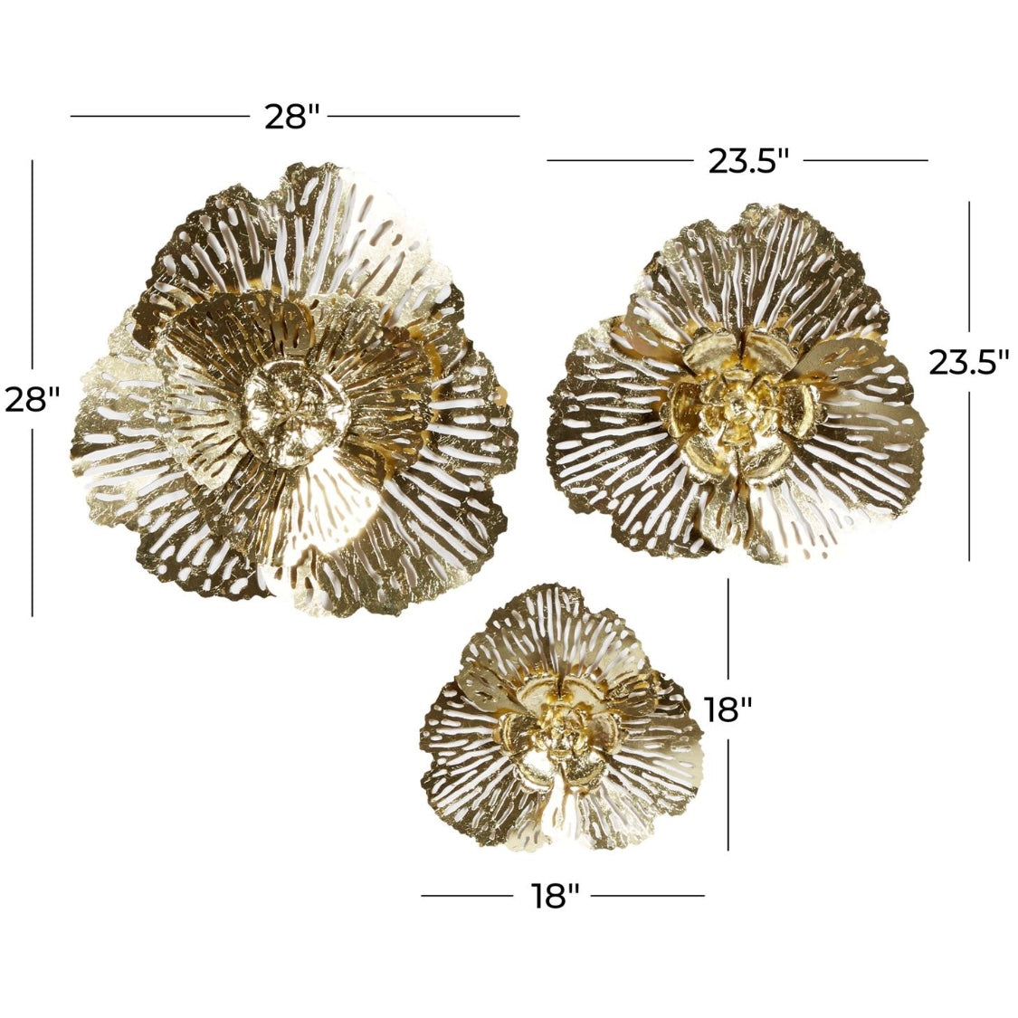 Large Floral gold metal cutouts