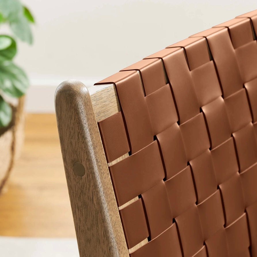 Saoirse Woven Faux Leather Dining Chair