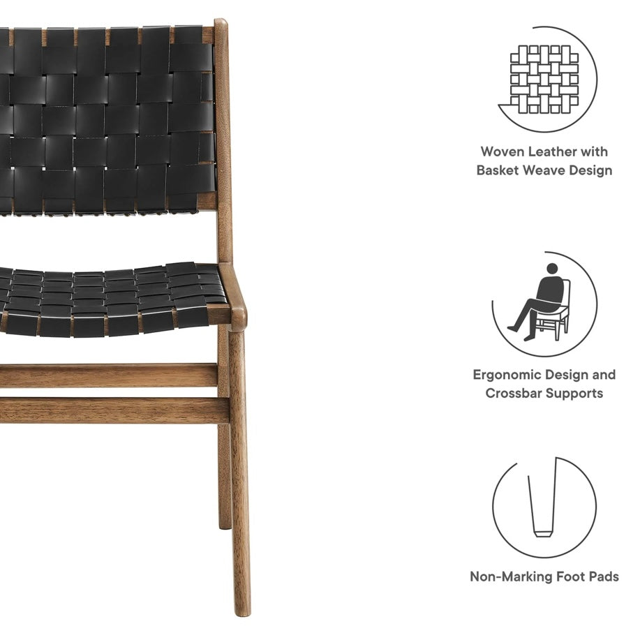 Saoirse Woven Faux Leather Dining Chair