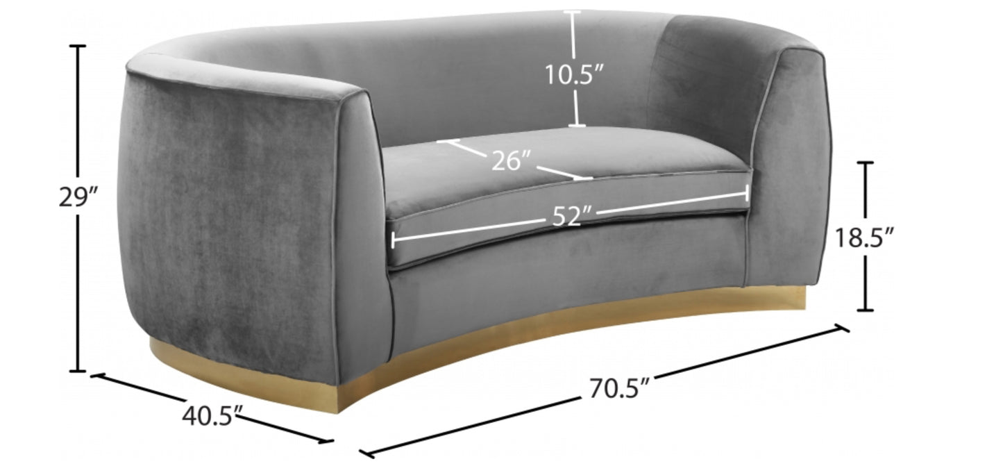 Julian Velvet Upholstered Loveseat