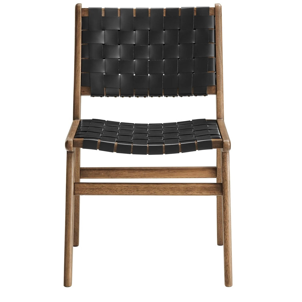 Saoirse Woven Faux Leather Dining Chair