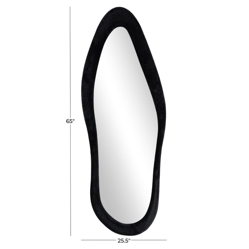 Wavy Black Velvet Mirror