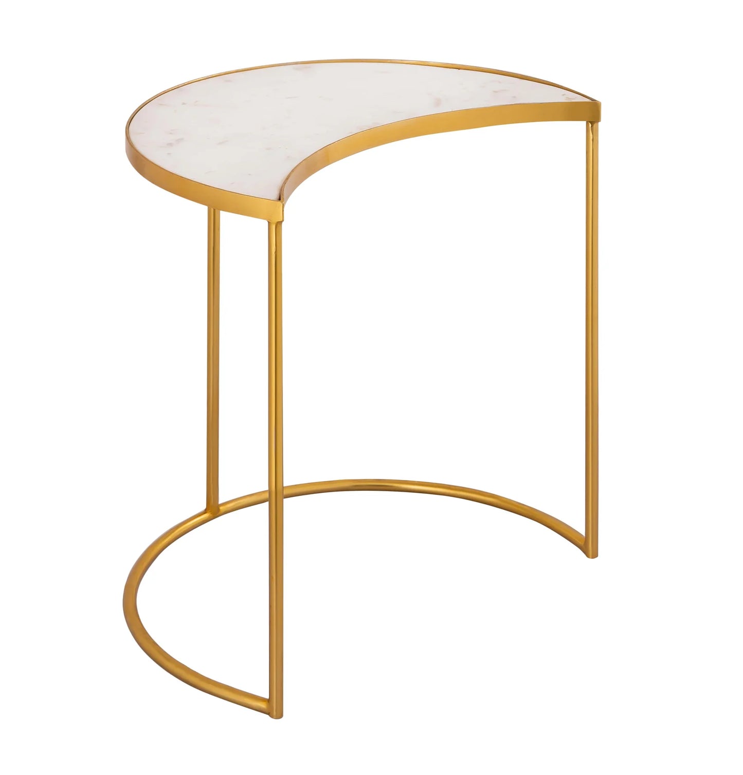 Crescent marble Side Tables