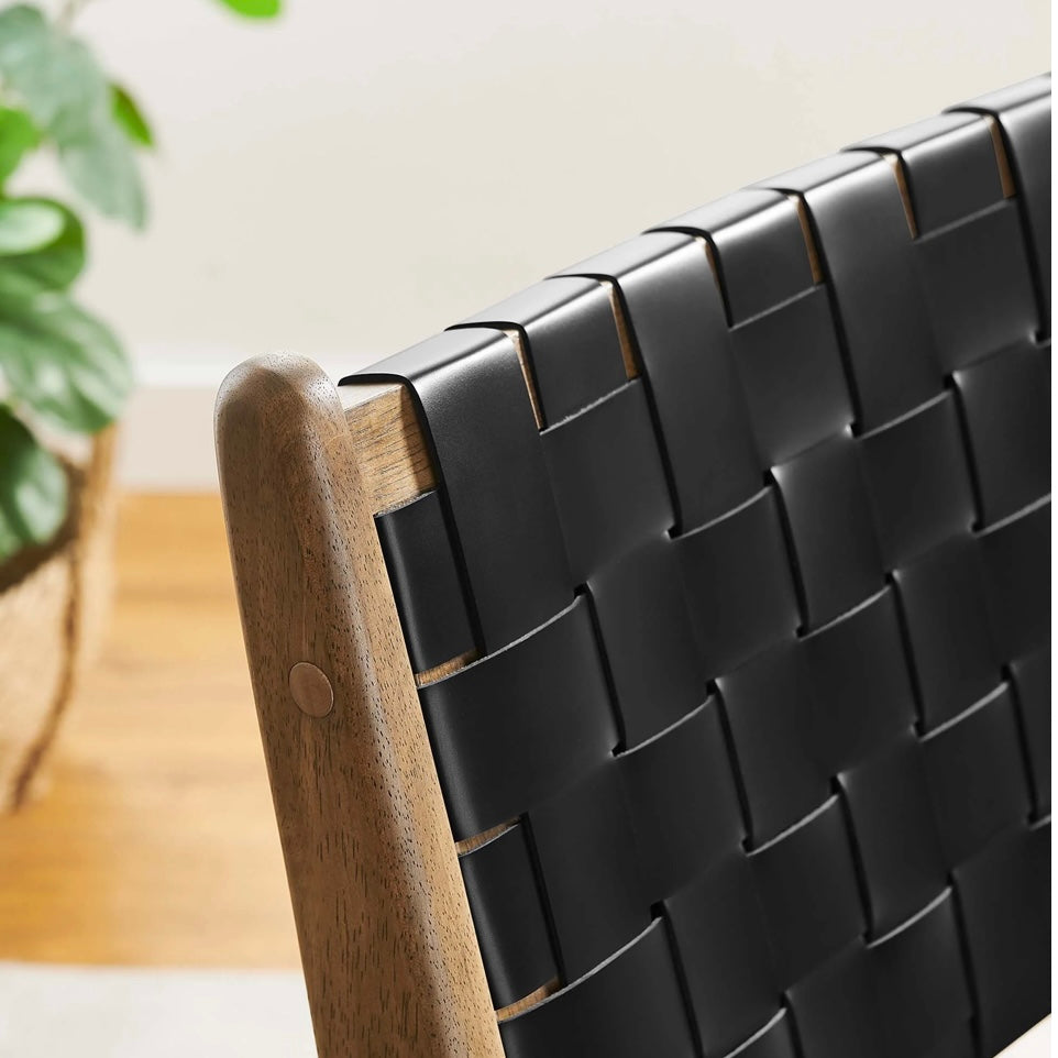 Saoirse Woven Faux Leather Dining Chair