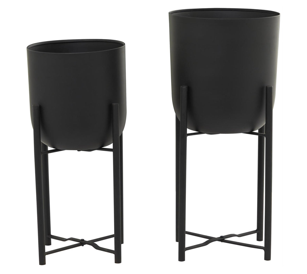 Metal Indoor Planter with Removable Stand - Set of 2