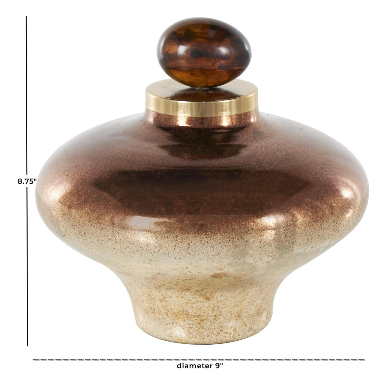 Copper Glass Speckled Ombre Decorative Vase