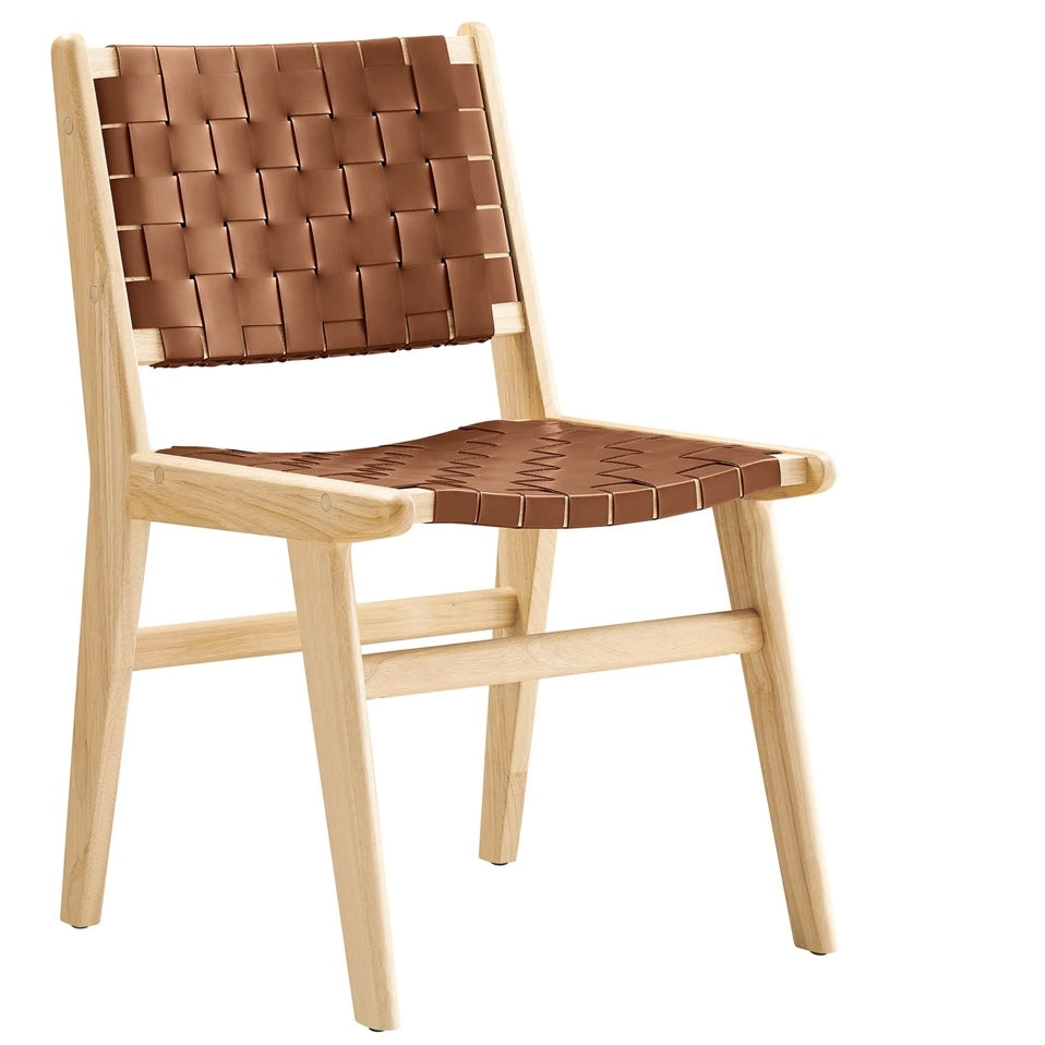 Saoirse Woven Faux Leather Dining Chair