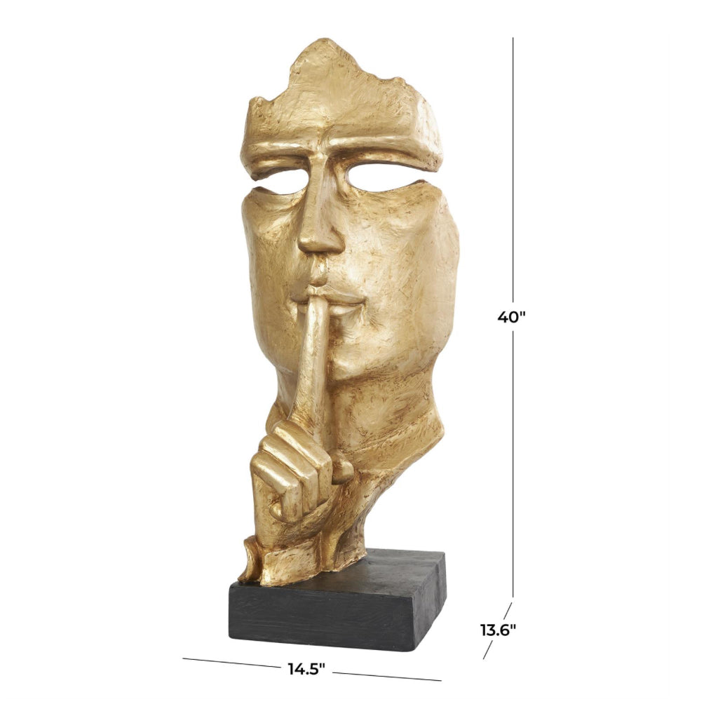 Large Decorative Gold Polystone Face