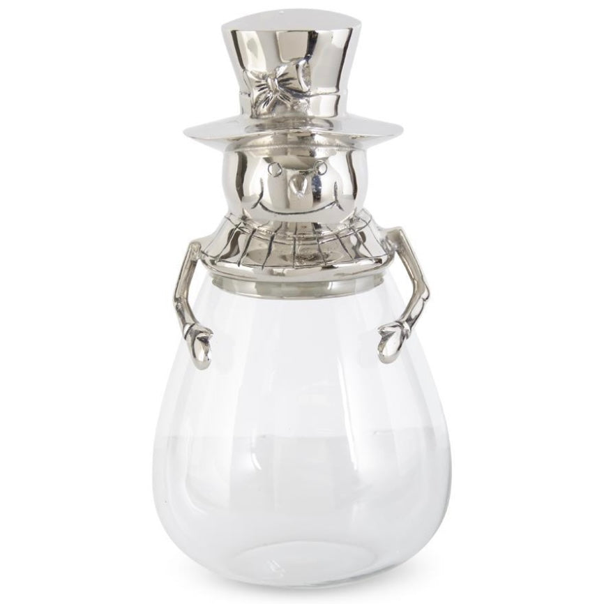17” Glass Snowman Canister