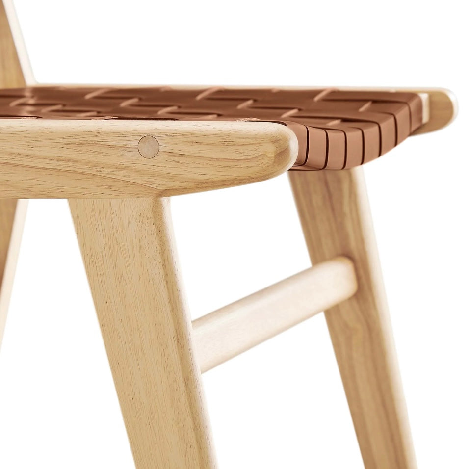 Saoirse Woven Faux Leather Dining Chair