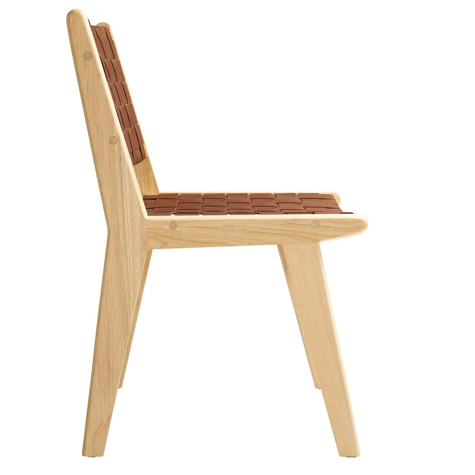 Saoirse Woven Faux Leather Dining Chair