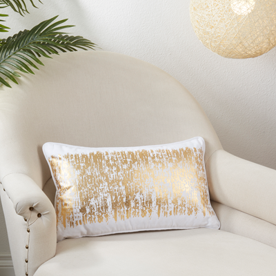Metallic Gold Banded Pillow