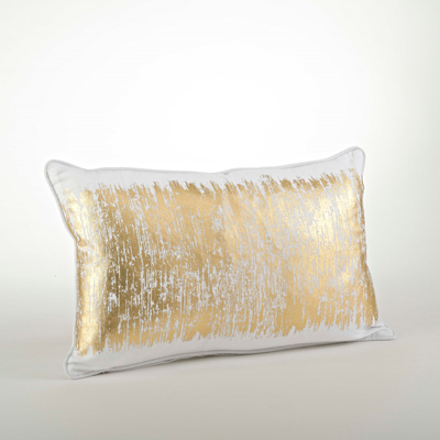 Metallic Gold Banded Pillow