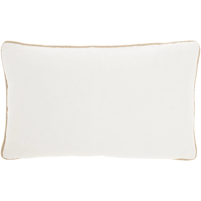 Beaded Pleated Ivory Velvet 12x20 Lumbar Pillow