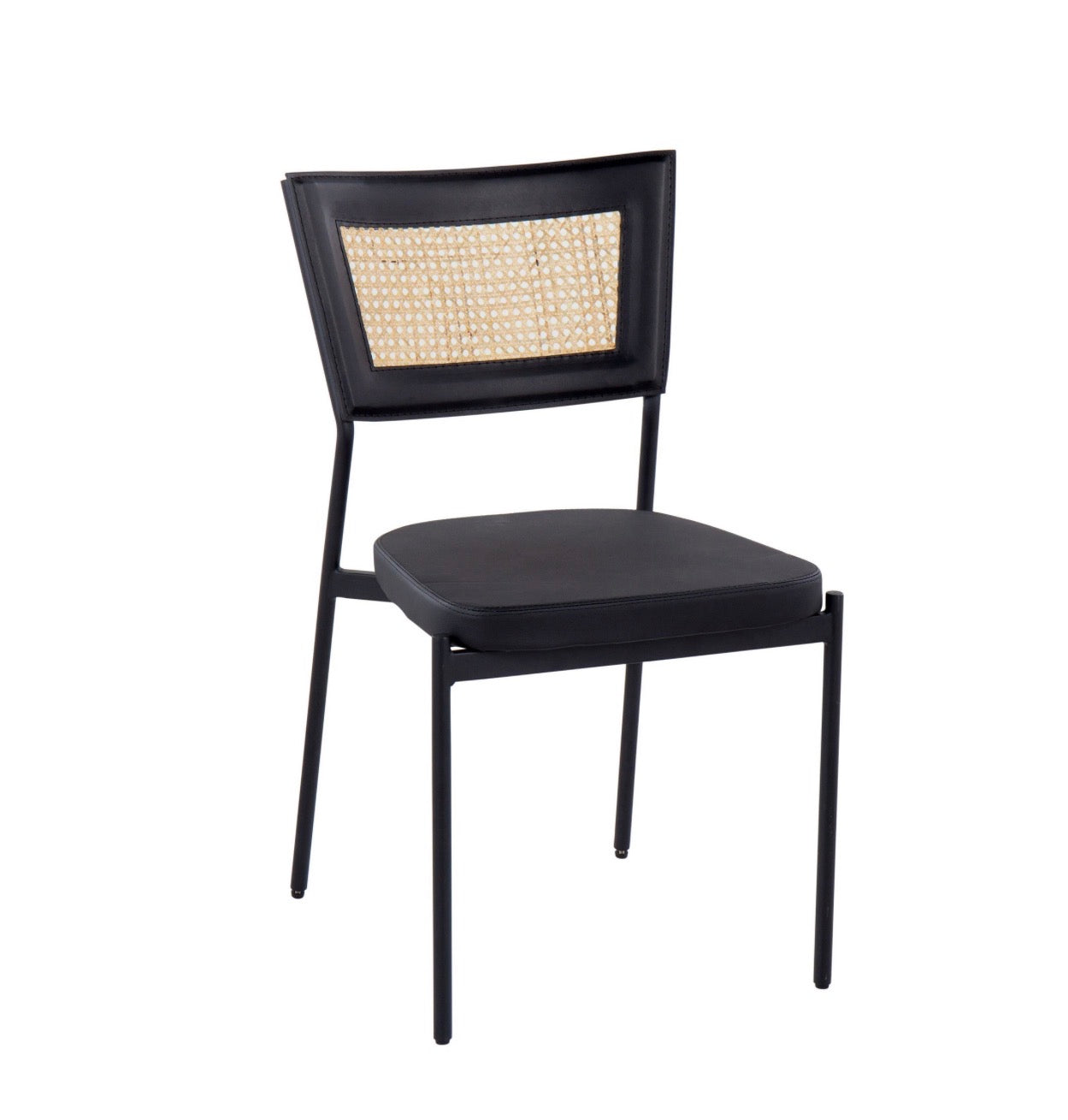 Butterfly 48" Oak Veneer And Natural Cane Dining Table and Chairs Set