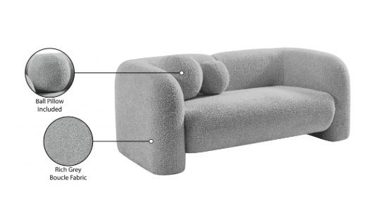 Emory Boucle Fabric Loveseat