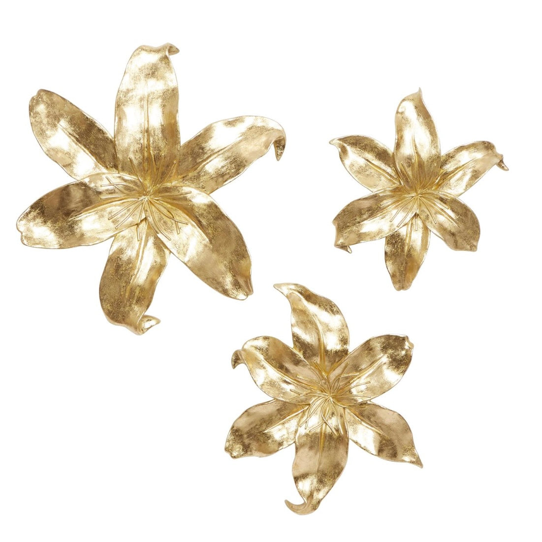 Gold polystone floral wall decor