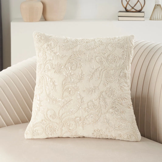 Beaded Flowers 20x20 Throw Pillow