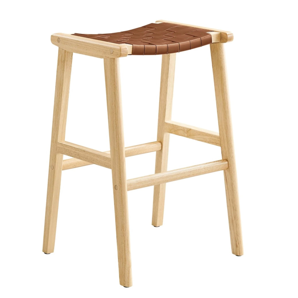 Saoirse Faux Leather Wood Barstool