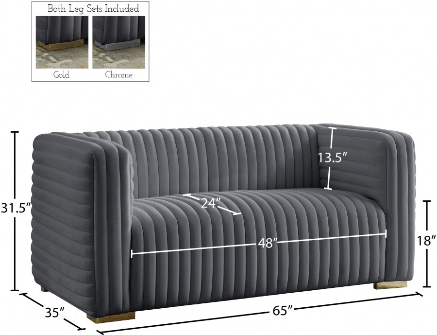 Ravish Velvet Upholstered Loveseat