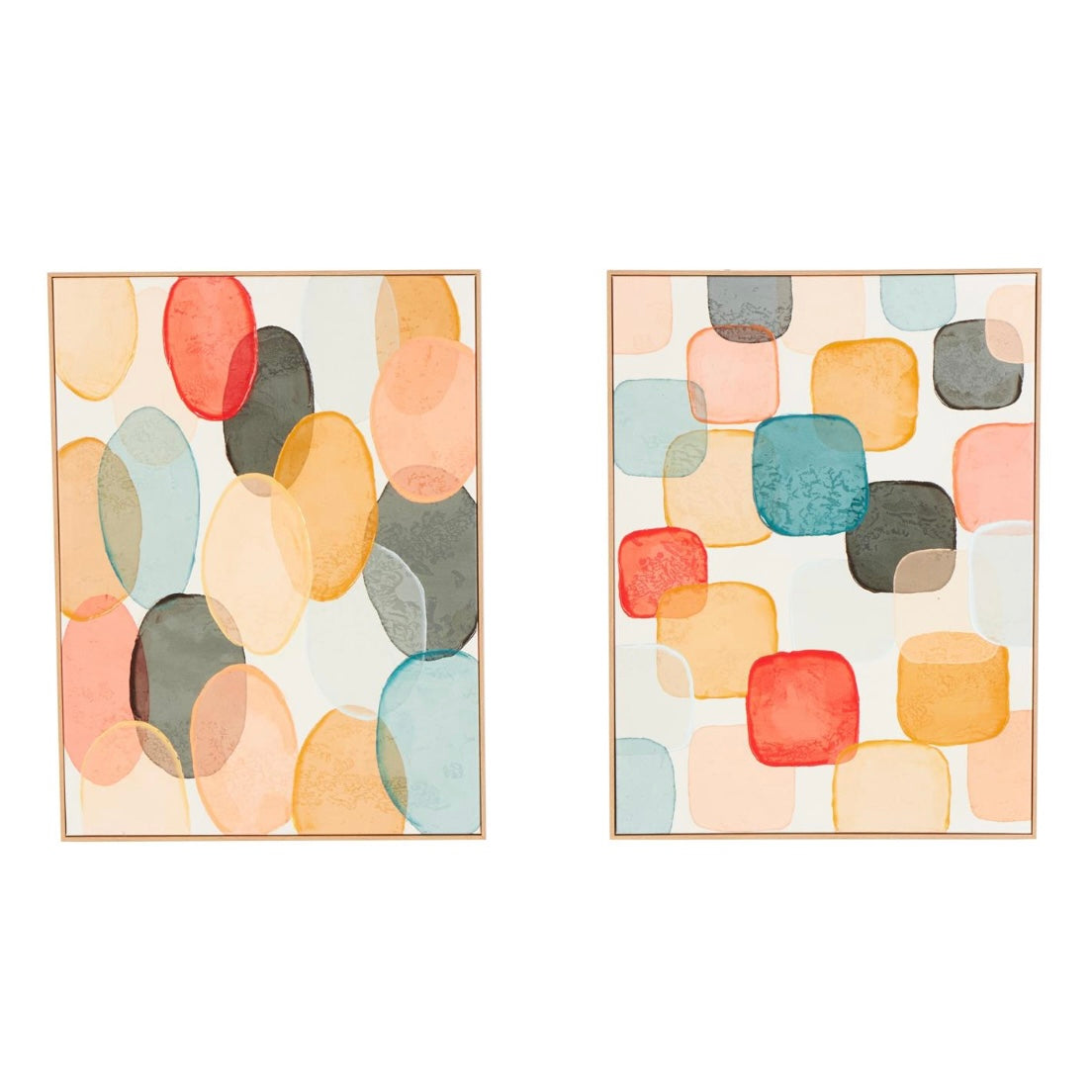 Abstract Stool Shapes Multicolored Abstract Geometric Shapes Canvas – Stool & Deco