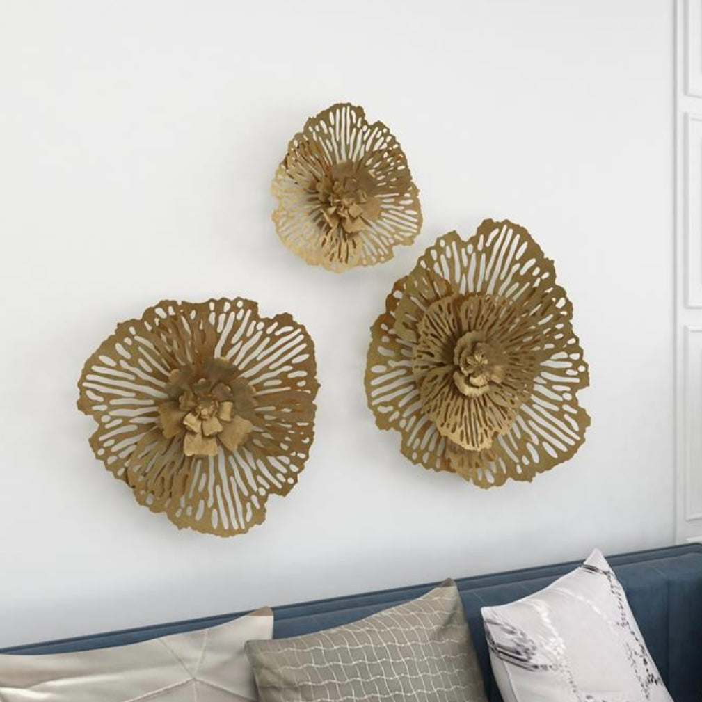 Large Floral gold metal cutouts
