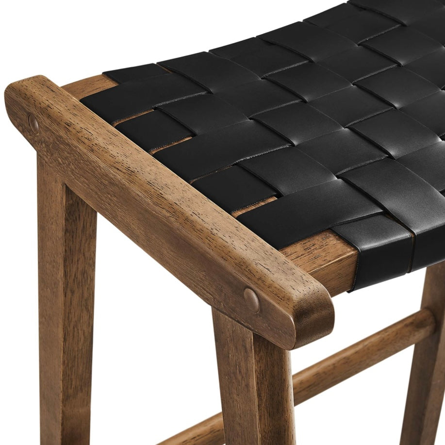 Saoirse Faux Leather Wood Barstool