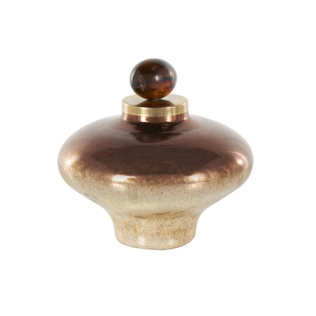 Copper Glass Speckled Ombre Decorative Vase