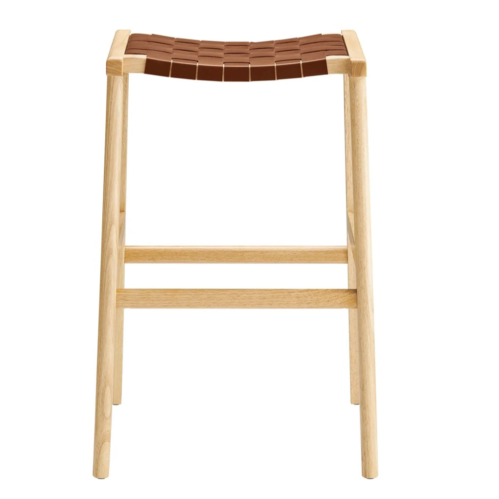 Saoirse Faux Leather Wood Barstool