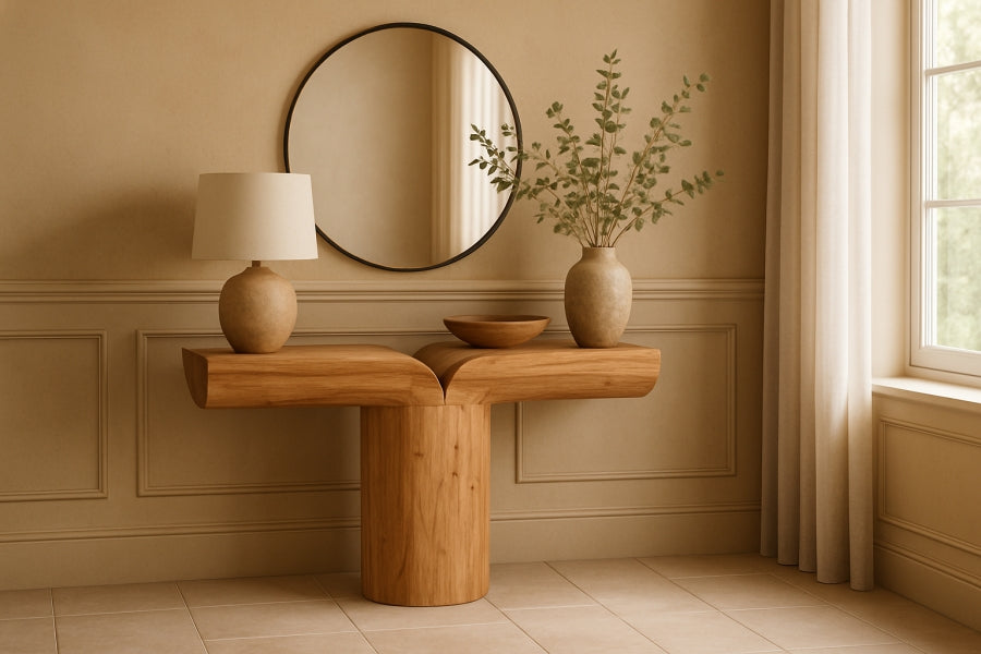Tee Acacia Wood Console Table