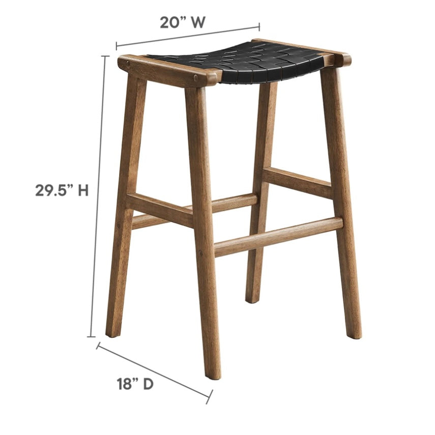 Saoirse Faux Leather Wood Barstool