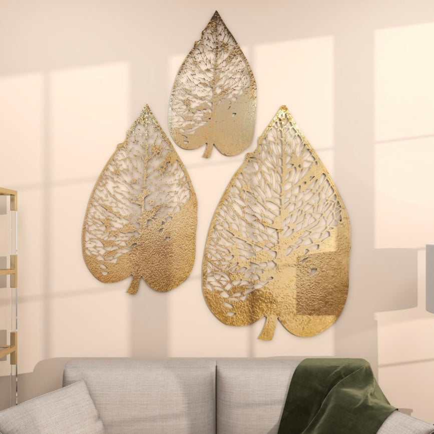 Gold Metal Leaf Wall Decor