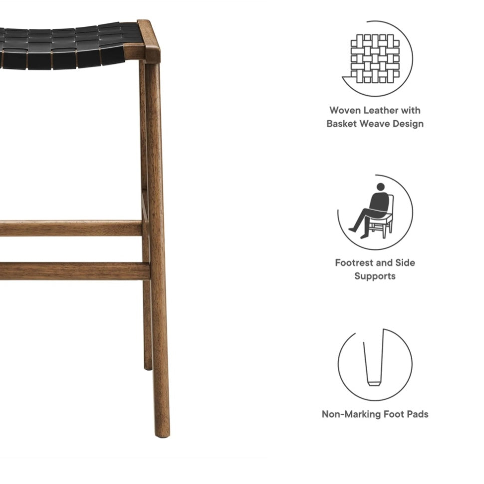 Saoirse Faux Leather Wood Barstool