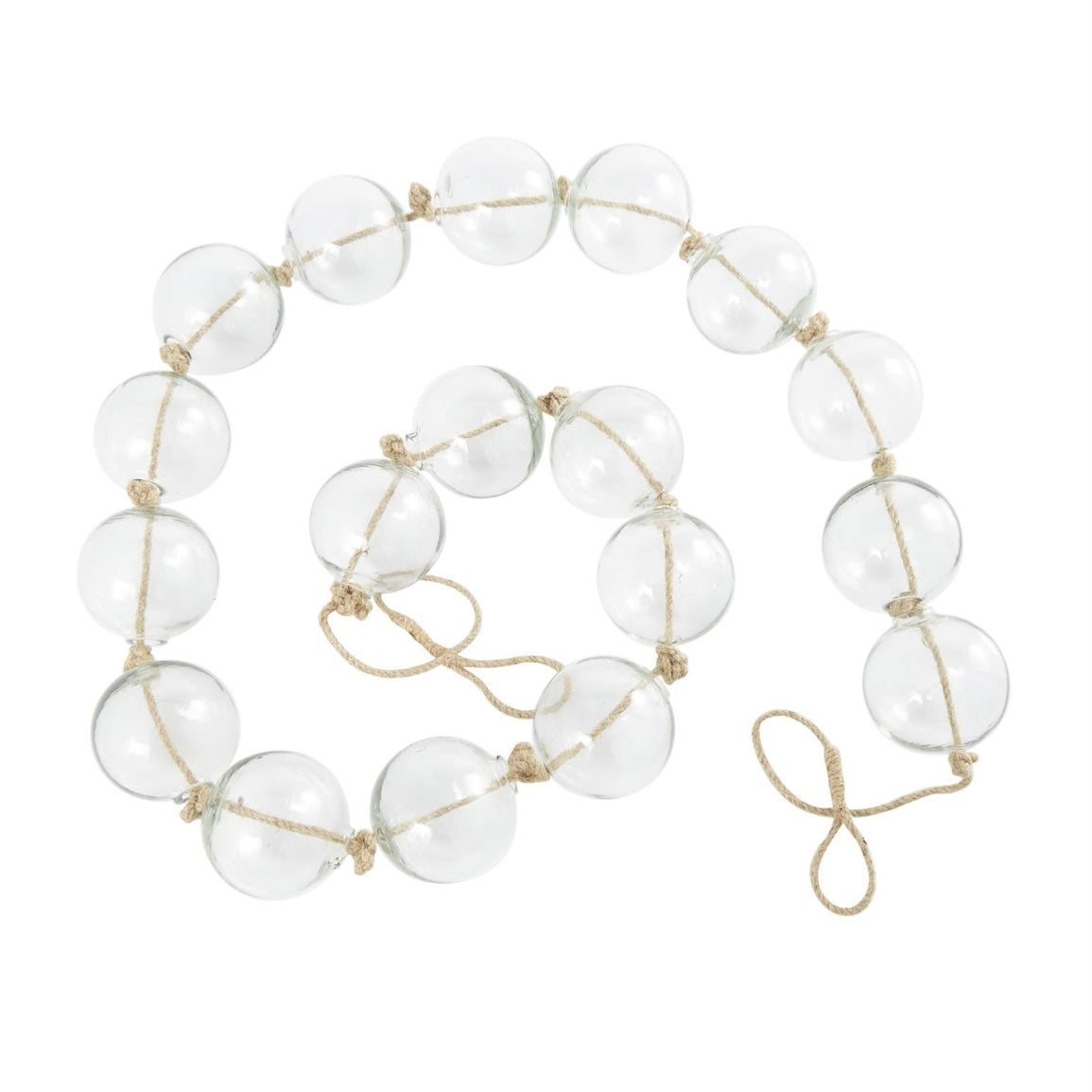 Clear Glass Orb Knotted rope Garland