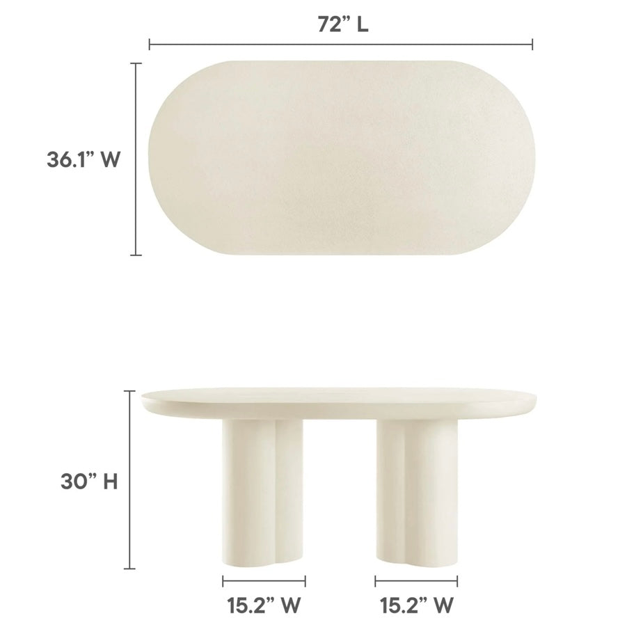 Caspian 72” Concrete Oval Table