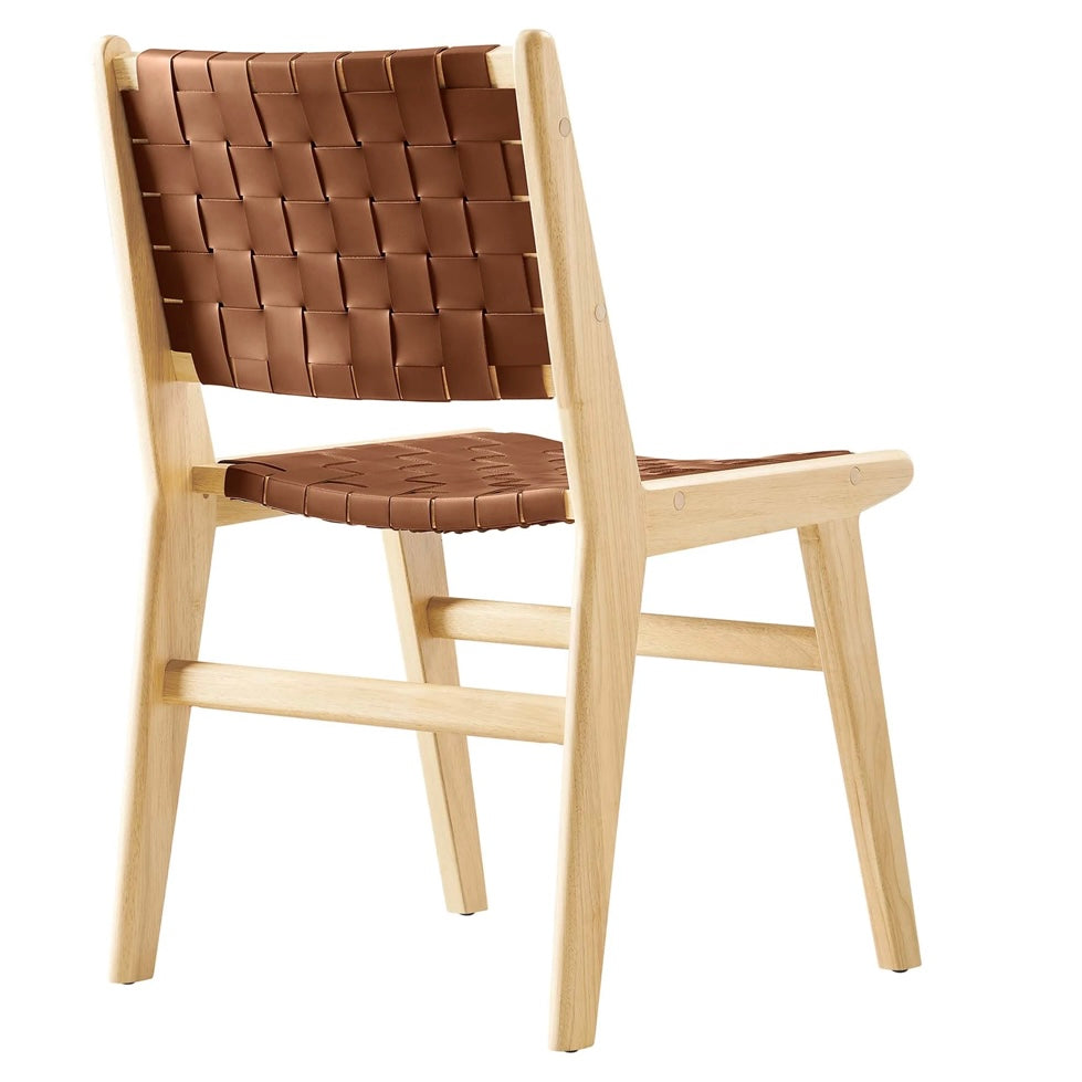 Saoirse Woven Faux Leather Dining Chair