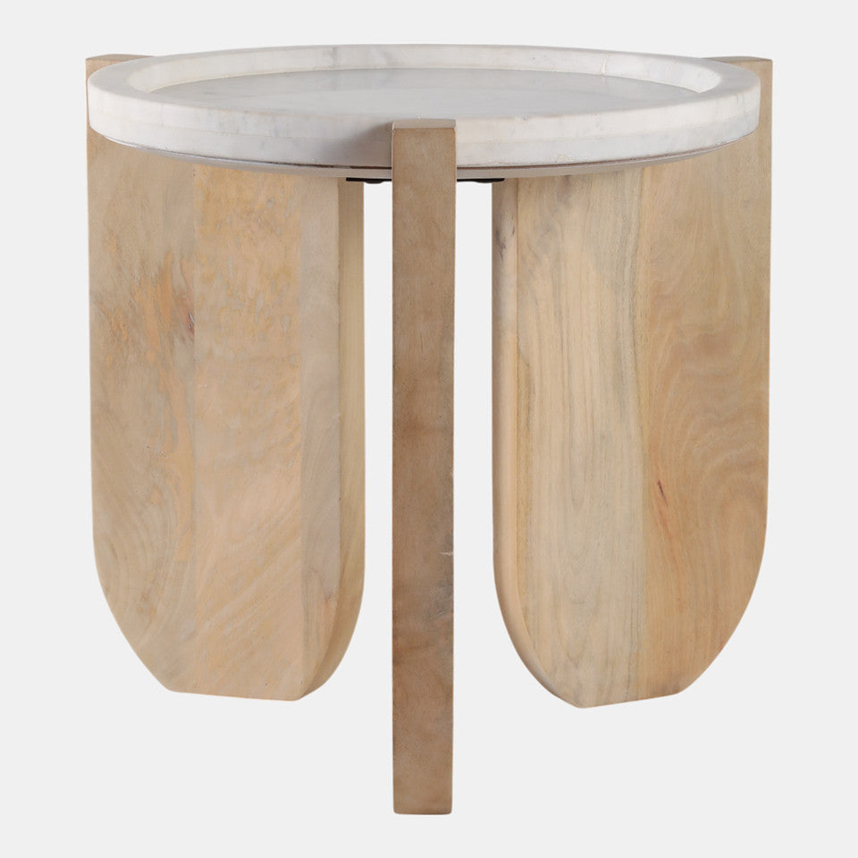 18x18" Marble Top Accent Table