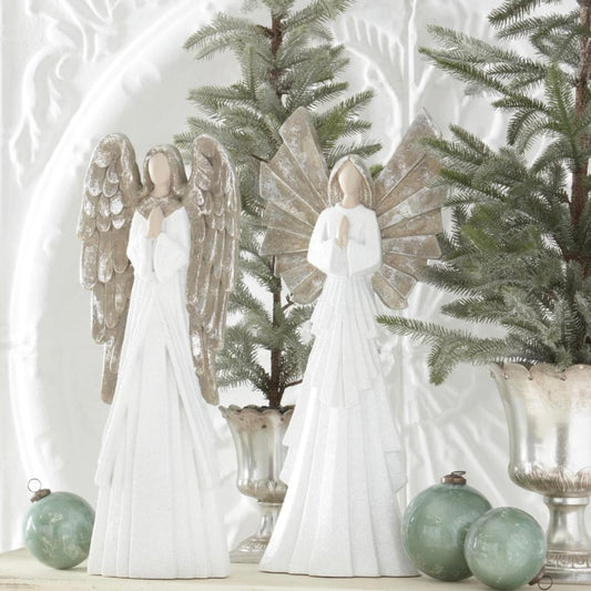 Set of 2 - Glittering Praying Angels