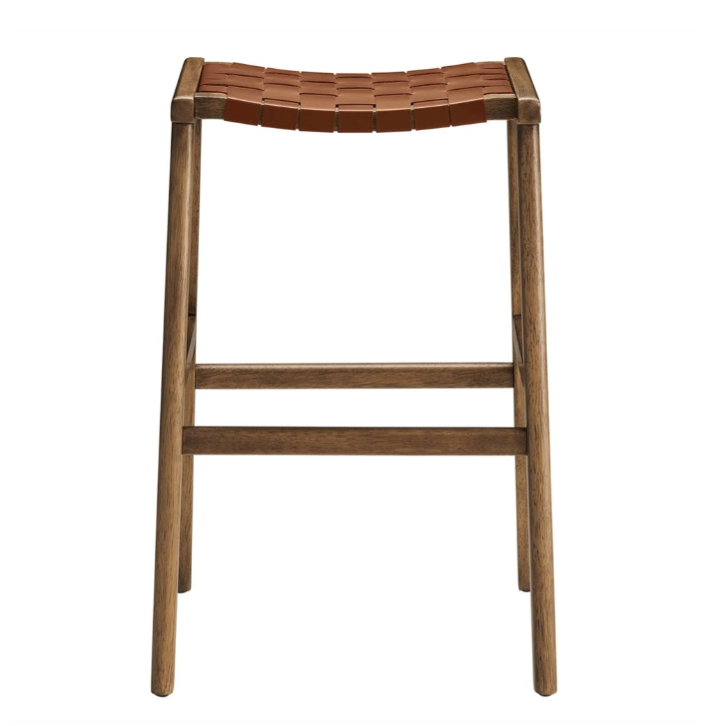 Saoirse Faux Leather Wood Barstool