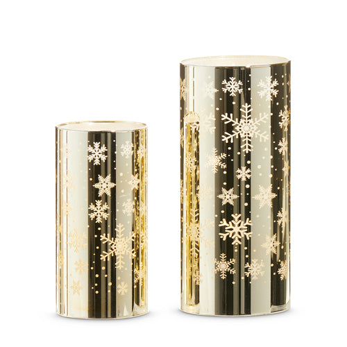 Glass Golden Snowflake Lanterns