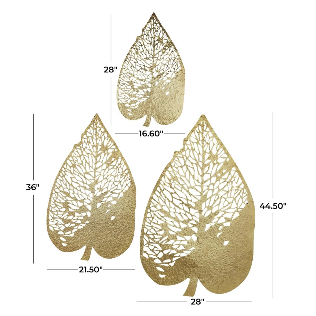 Gold Metal Leaf Wall Decor