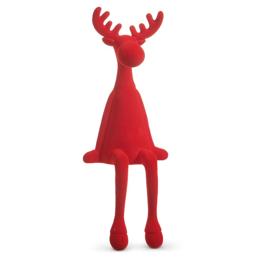 Red Flocked Sitting Moose