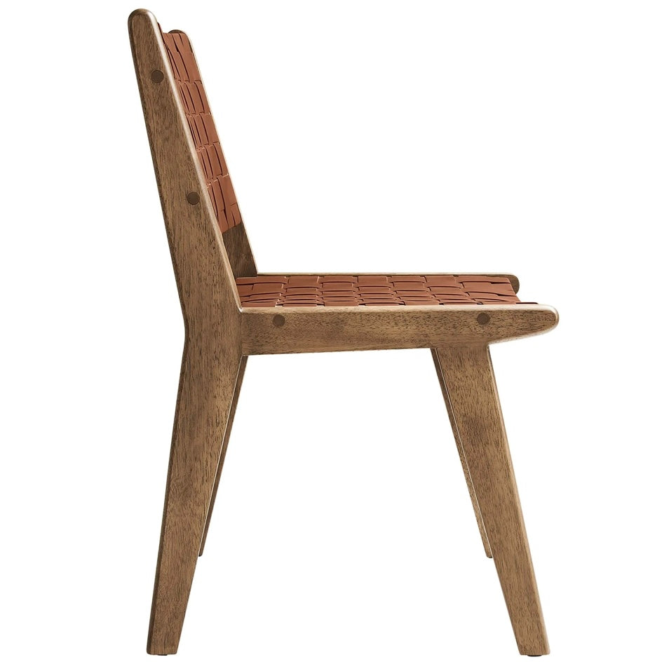 Saoirse Woven Faux Leather Dining Chair