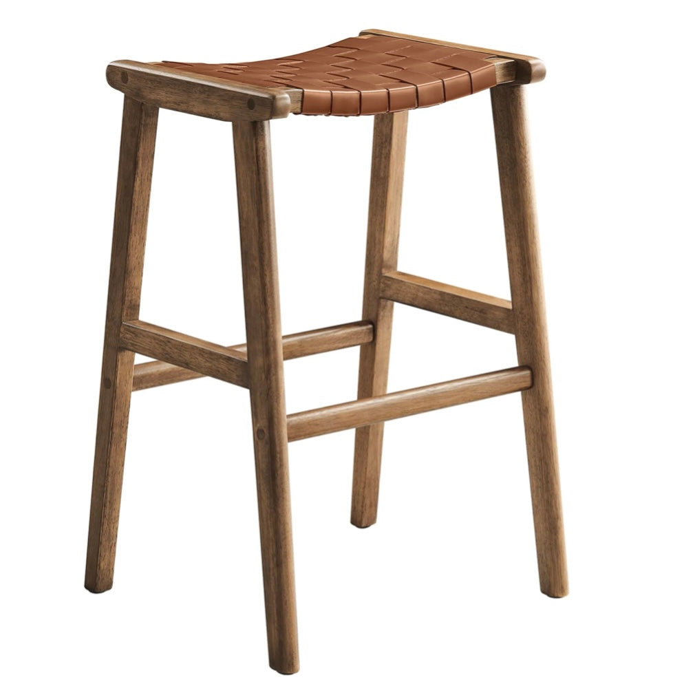 Saoirse Faux Leather Wood Barstool