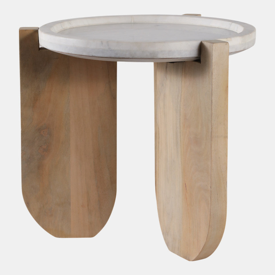 18x18" Marble Top Accent Table